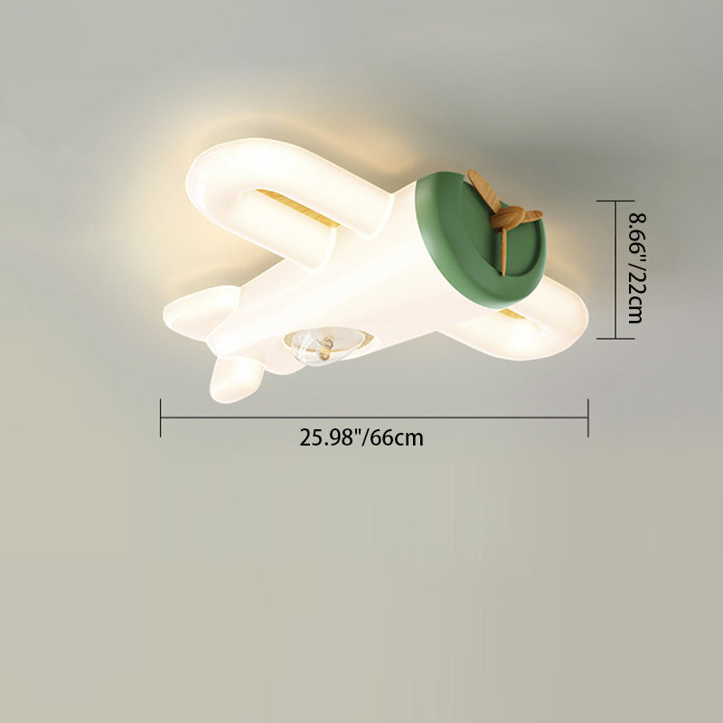 Luz de techo empotrada LED de hierro PE con forma de avión creativo contemporáneo para dormitorio 