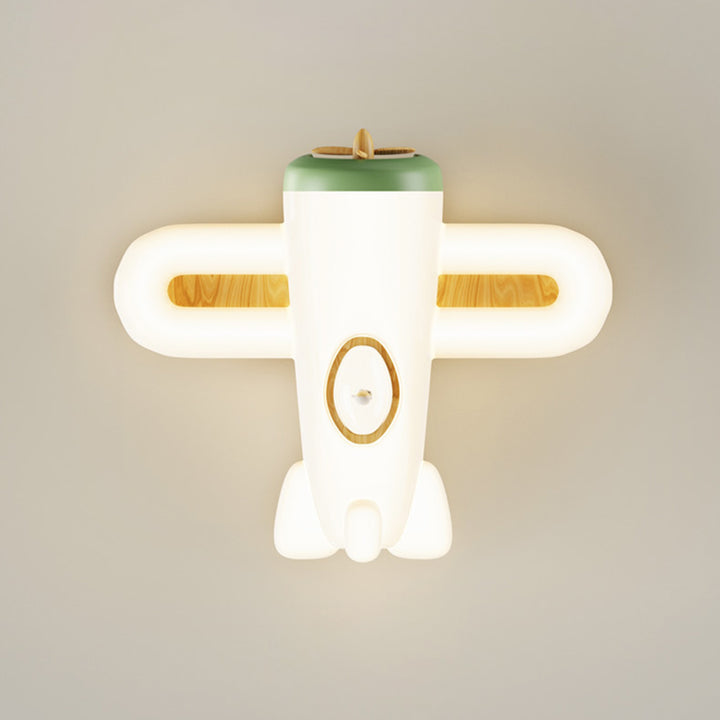 Luz de techo empotrada LED de hierro PE con forma de avión creativo contemporáneo para dormitorio 