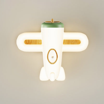Luz de techo empotrada LED de hierro PE con forma de avión creativo contemporáneo para dormitorio 