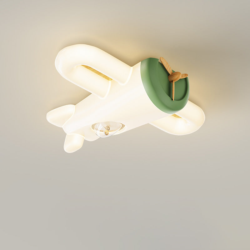 Luz de techo empotrada LED de hierro PE con forma de avión creativo contemporáneo para dormitorio 