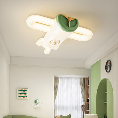 Luz de techo empotrada LED de hierro PE con forma de avión creativo contemporáneo para dormitorio 