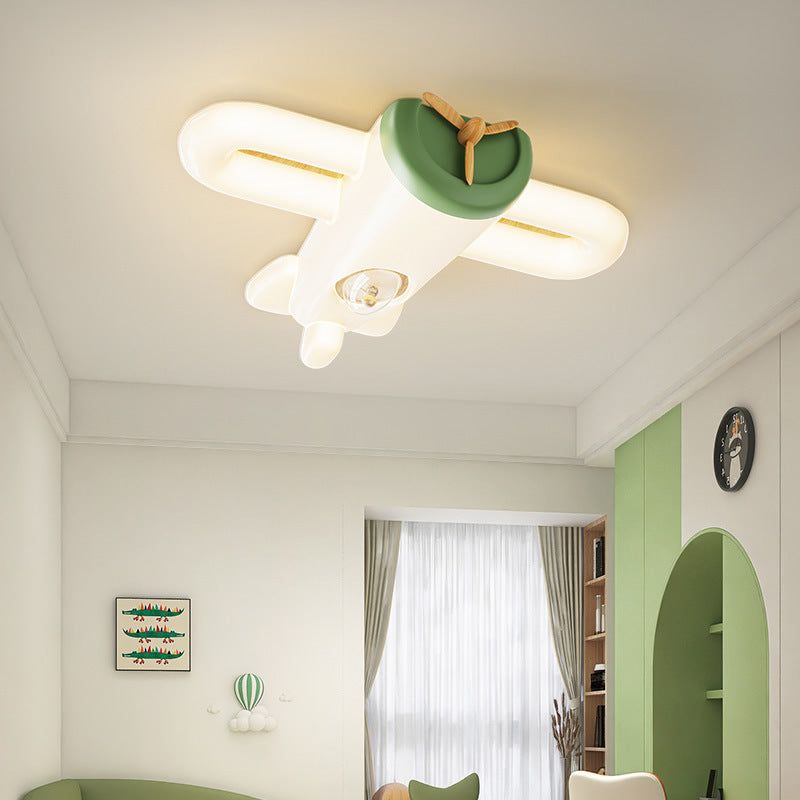Luz de techo empotrada LED de hierro PE con forma de avión creativo contemporáneo para dormitorio 