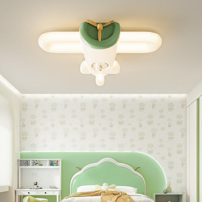 Luz de techo empotrada LED de hierro PE con forma de avión creativo contemporáneo para dormitorio 