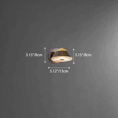Applique murale LED contemporaine scandinave ronde cylindre cône fer aluminium lentille pour chambre 