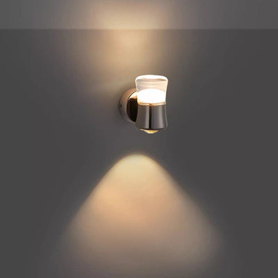 Applique murale LED contemporaine scandinave ronde cylindre cône fer aluminium lentille pour chambre 
