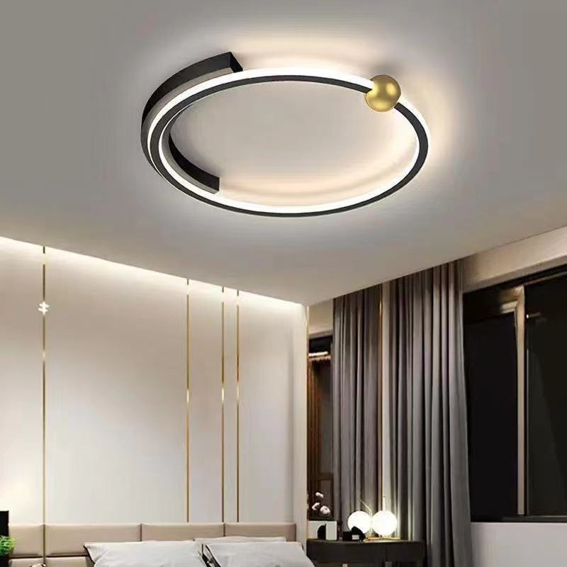 Plafonnier LED rond minimaliste moderne en fer et silicone pour chambre 