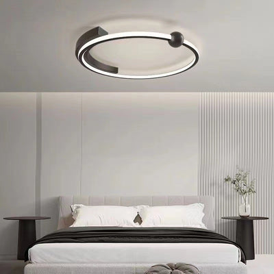 Plafonnier LED rond minimaliste moderne en fer et silicone pour chambre 