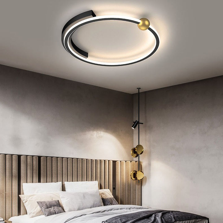 Luz de techo LED empotrada redonda de hierro y silicona minimalista moderna para dormitorio 