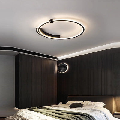Plafonnier LED rond minimaliste moderne en fer et silicone pour chambre 