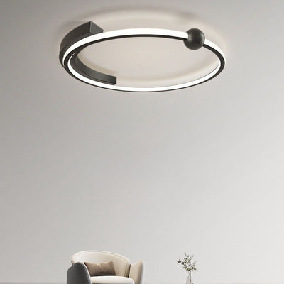 Plafonnier LED rond minimaliste moderne en fer et silicone pour chambre 