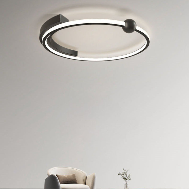 Plafonnier LED rond minimaliste moderne en fer et silicone pour chambre 