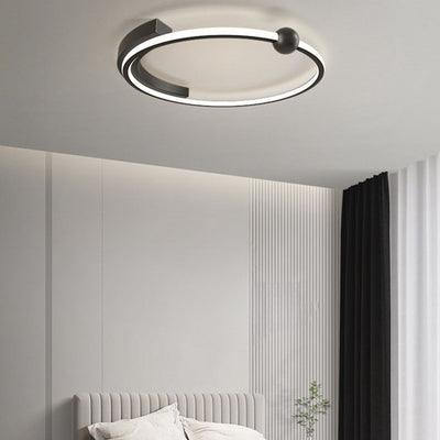 Plafonnier LED rond minimaliste moderne en fer et silicone pour chambre 