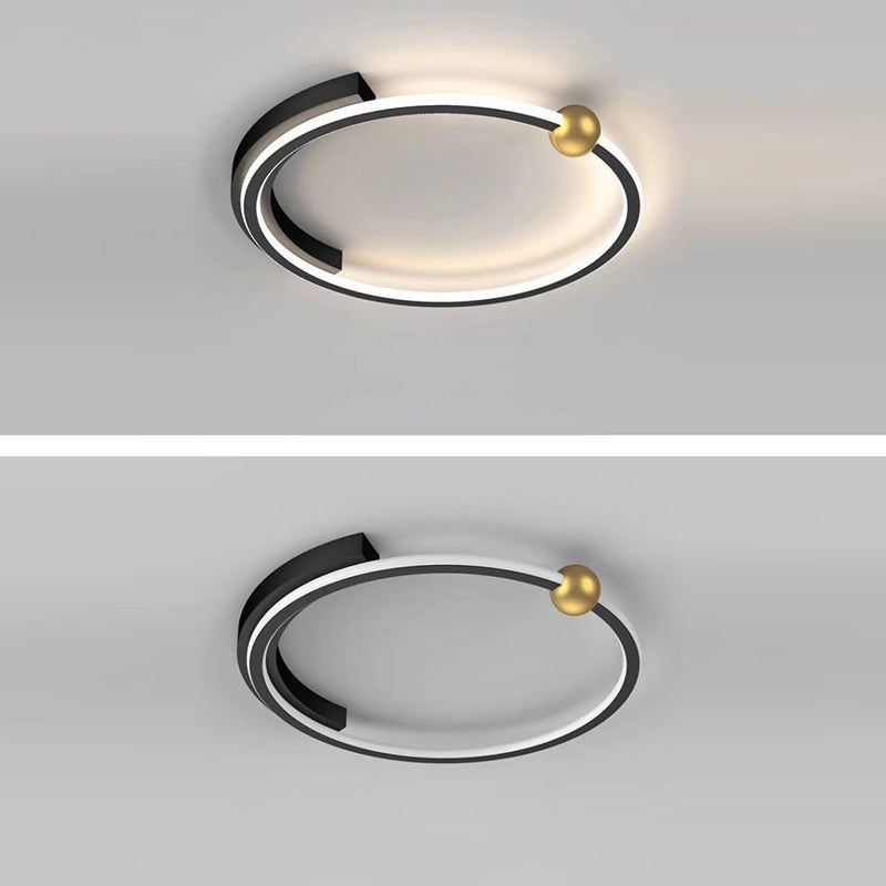 Plafonnier LED rond minimaliste moderne en fer et silicone pour chambre 
