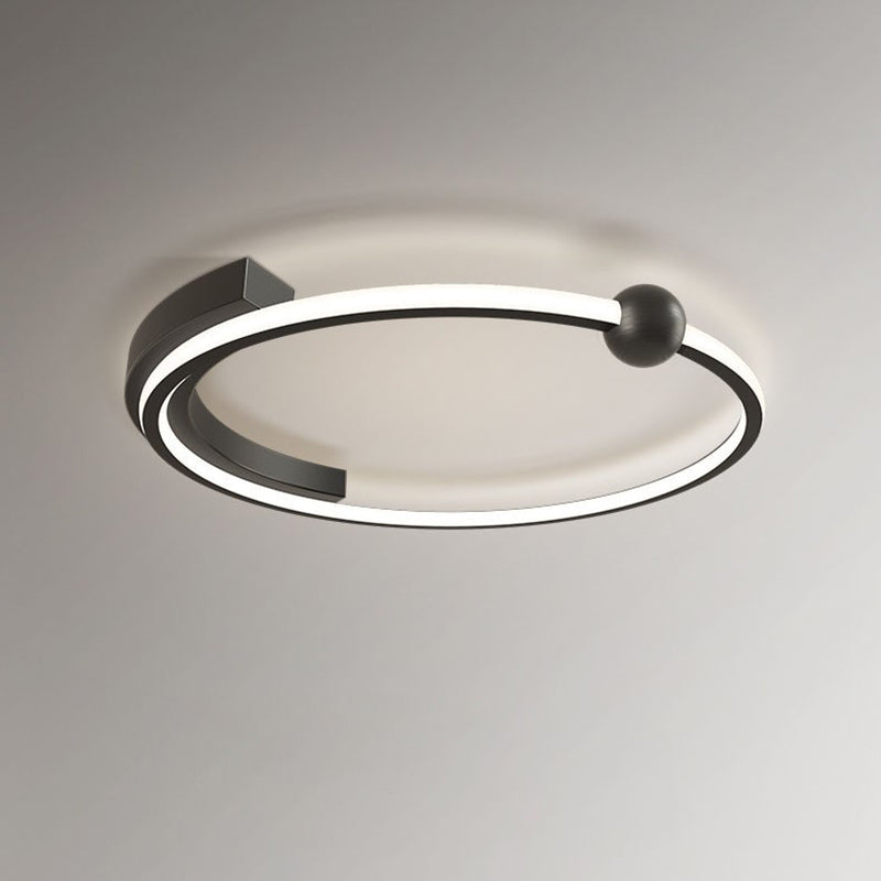 Plafonnier LED rond minimaliste moderne en fer et silicone pour chambre 