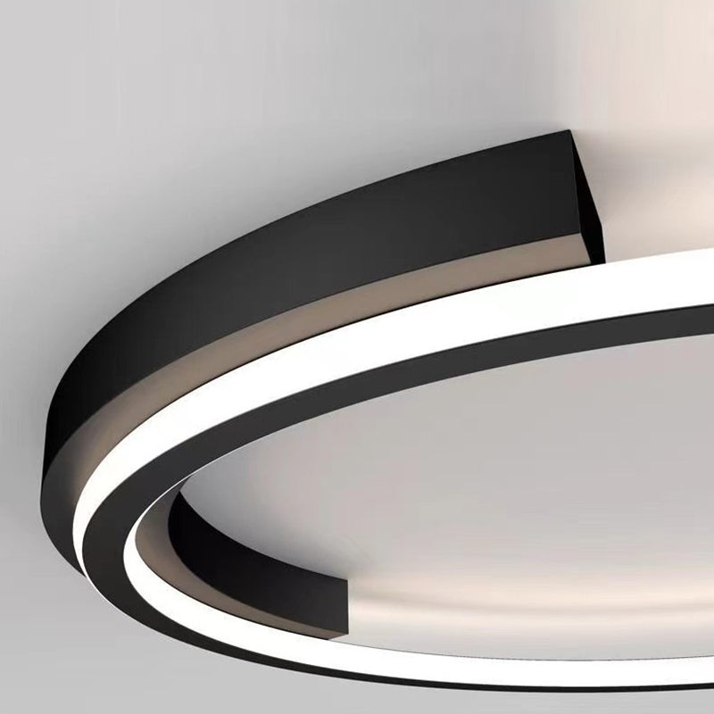 Plafonnier LED rond minimaliste moderne en fer et silicone pour chambre 