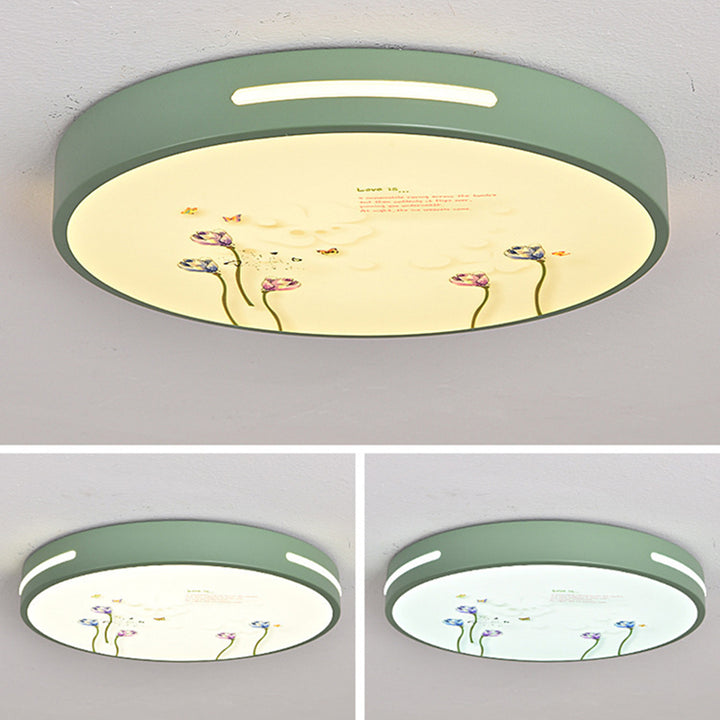 Moderne minimalistische Macaron süße runde Eisen Acryl LED Deckenleuchte für Schlafzimmer 