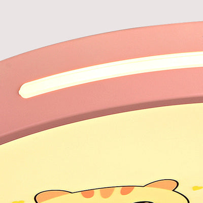 Moderno Minimalista Macaron Lámpara de Techo LED de Montaje Empotrado Redonda de Hierro y Acrílico para Dormitorio 