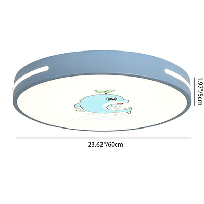 Moderno Minimalista Macaron Lámpara de Techo LED de Montaje Empotrado Redonda de Hierro y Acrílico para Dormitorio 