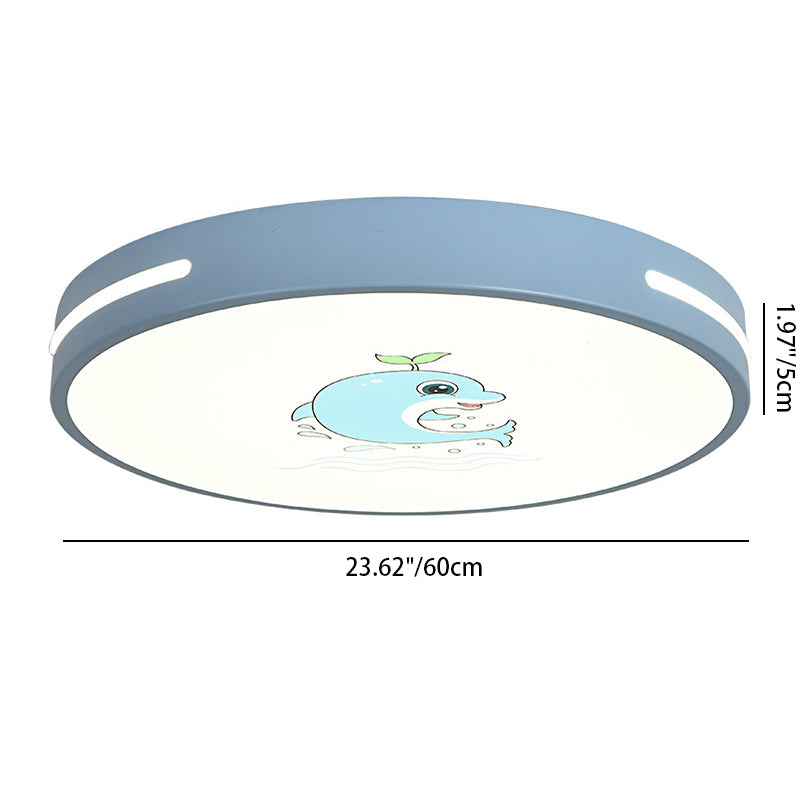 Moderno Minimalista Macaron Lámpara de Techo LED de Montaje Empotrado Redonda de Hierro y Acrílico para Dormitorio 