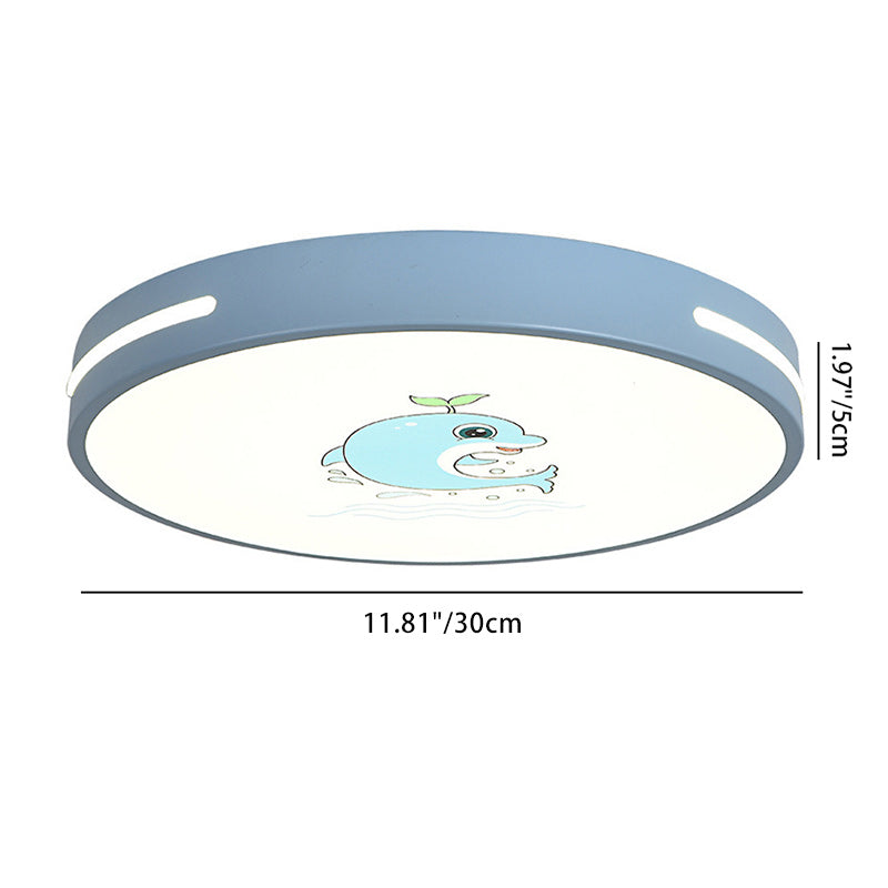 Moderno Minimalista Macaron Lámpara de Techo LED de Montaje Empotrado Redonda de Hierro y Acrílico para Dormitorio 
