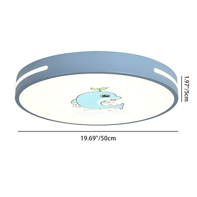 Moderno Minimalista Macaron Lámpara de Techo LED de Montaje Empotrado Redonda de Hierro y Acrílico para Dormitorio 