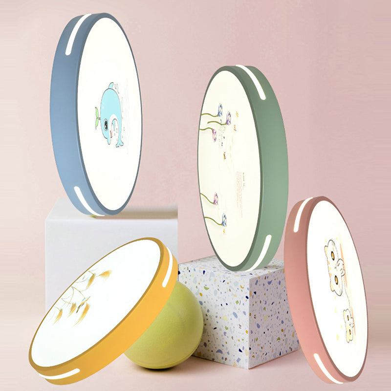 Moderno Minimalista Macaron Lámpara de Techo LED de Montaje Empotrado Redonda de Hierro y Acrílico para Dormitorio 