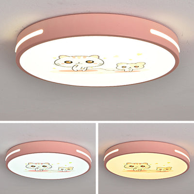 Moderno Minimalista Macaron Lámpara de Techo LED de Montaje Empotrado Redonda de Hierro y Acrílico para Dormitorio 