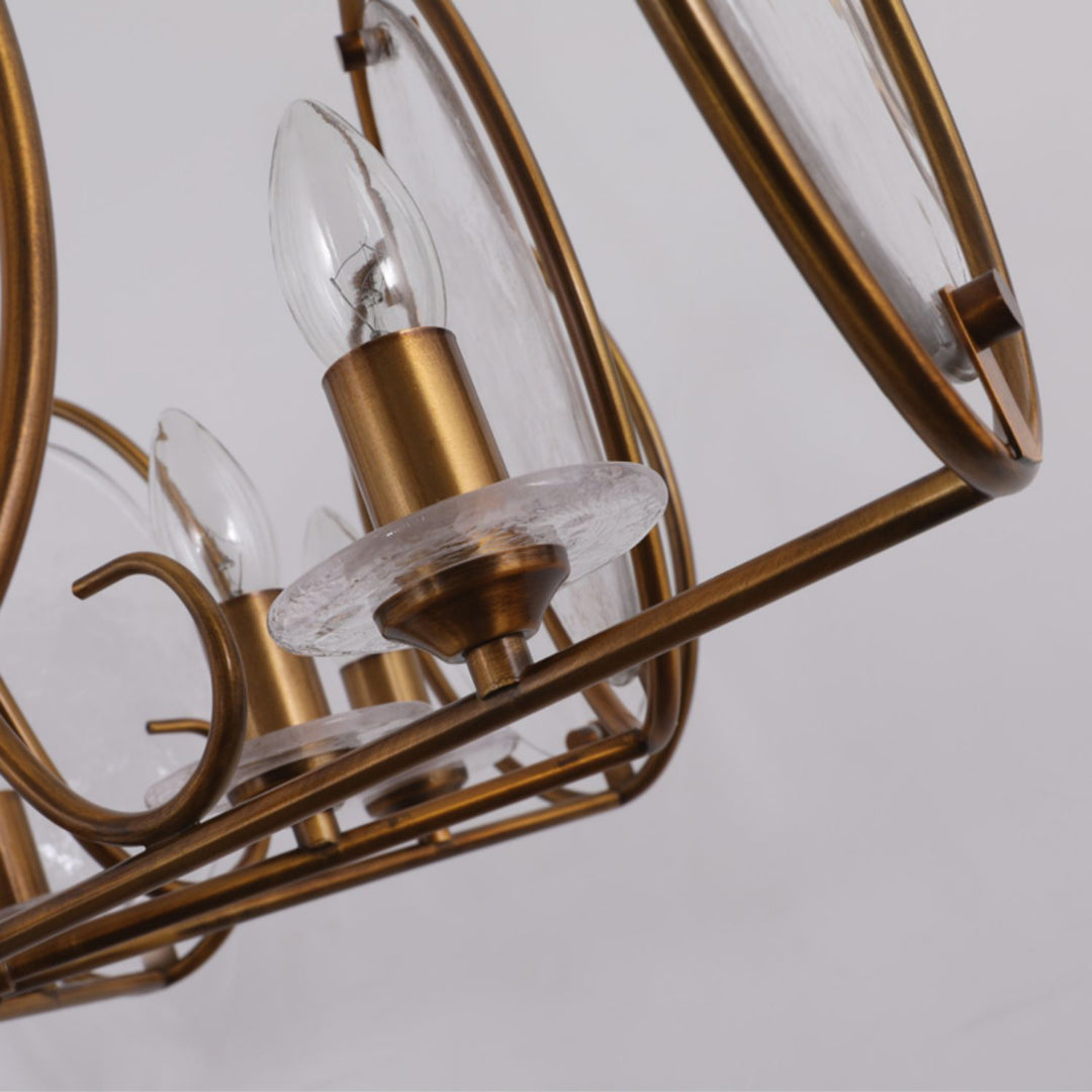 Lustre traditionnel rond ovale en cuivre avec verre 8/10/12 lumières pour salon 