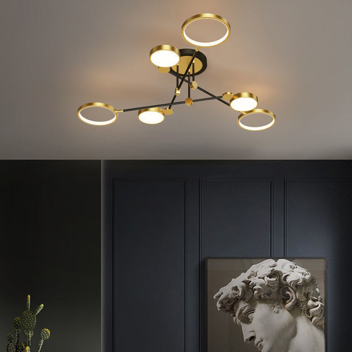 Lustre LED en acrylique de fer en silicone rond contemporain scandinave pour chambre 