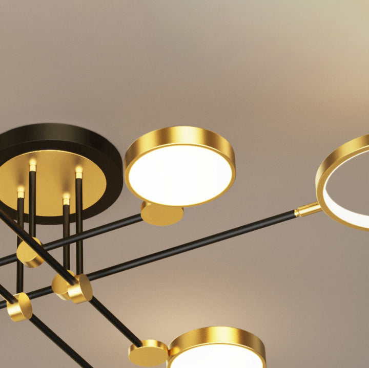 Lustre LED en acrylique de fer en silicone rond contemporain scandinave pour chambre 