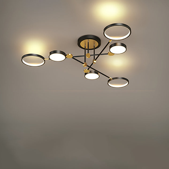 Lustre LED en acrylique de fer en silicone rond contemporain scandinave pour chambre 