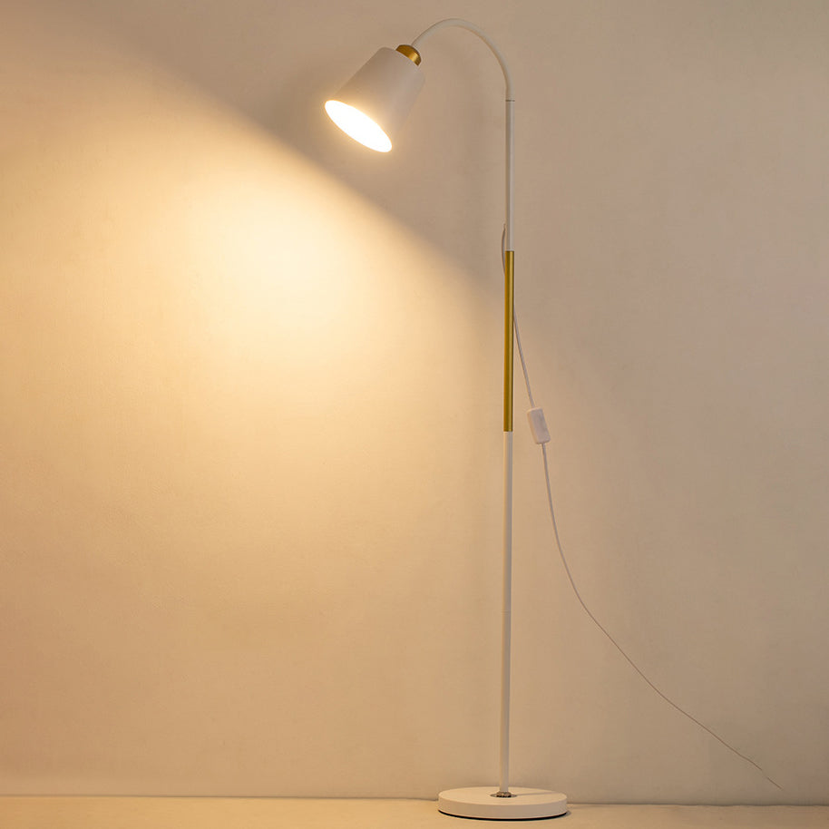 Moderner minimalistischer runder Kegel Eisen PVC 1-Licht Stehlampe für Wohnzimmer 
