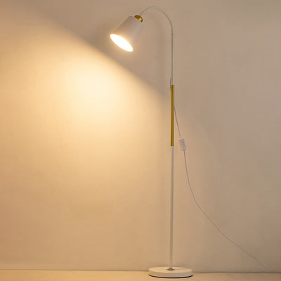 Moderner minimalistischer runder Kegel Eisen PVC 1-Licht Stehlampe für Wohnzimmer 