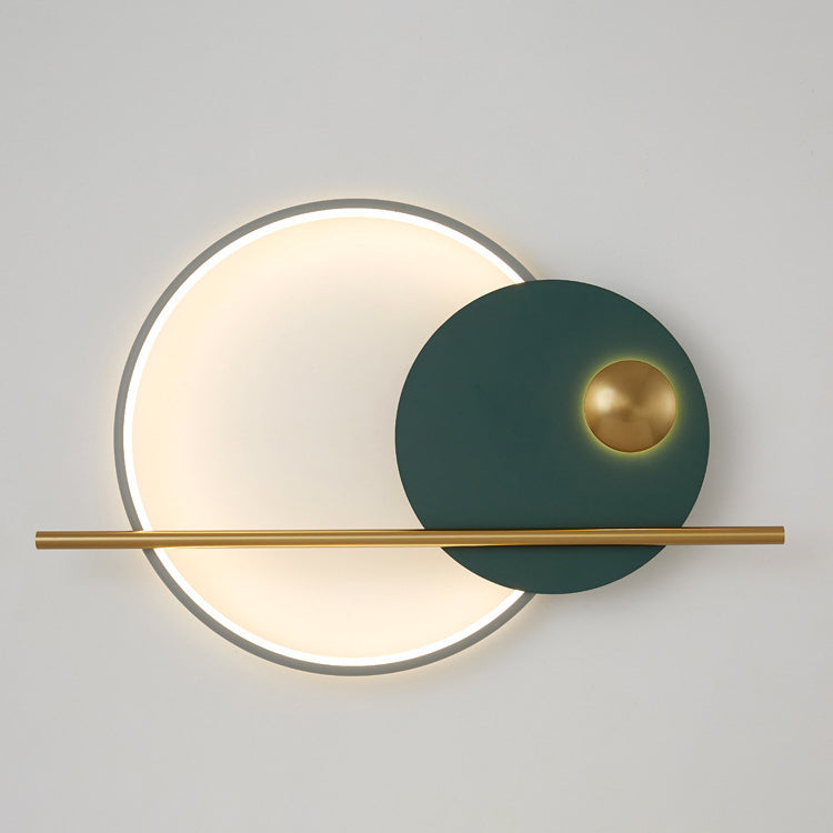 Contemporary Scandinavian Round Aluminum Iron LED Wall Sconce Lamp For Bedroom