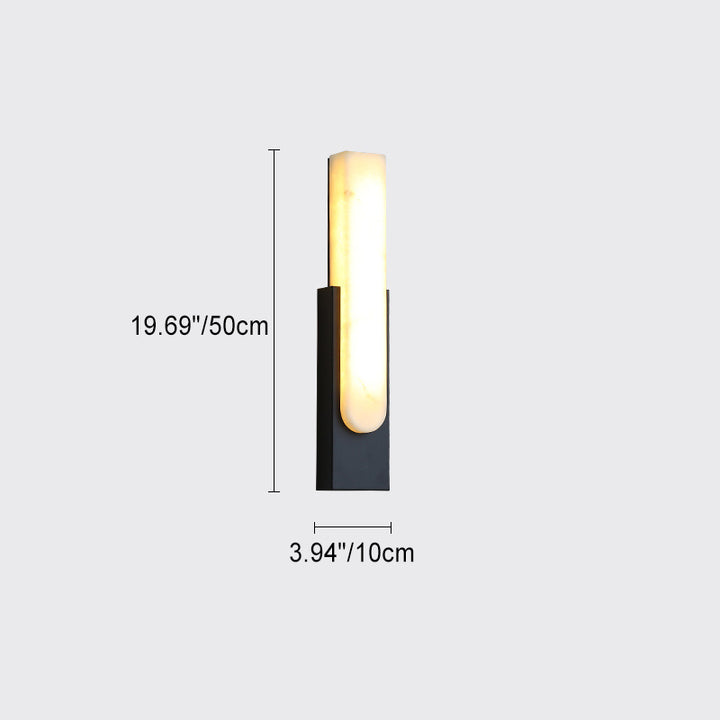 Applique murale LED en faux marbre rectangulaire contemporaine scandinave pour chambre 