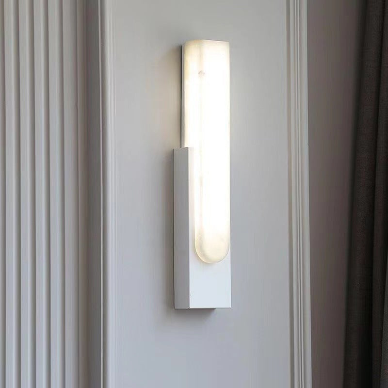 مصباح حائط LED مستطيل من الأجهزة الاسكندنافية المعاصرة مع رخام صناعي لغرفة النوم 