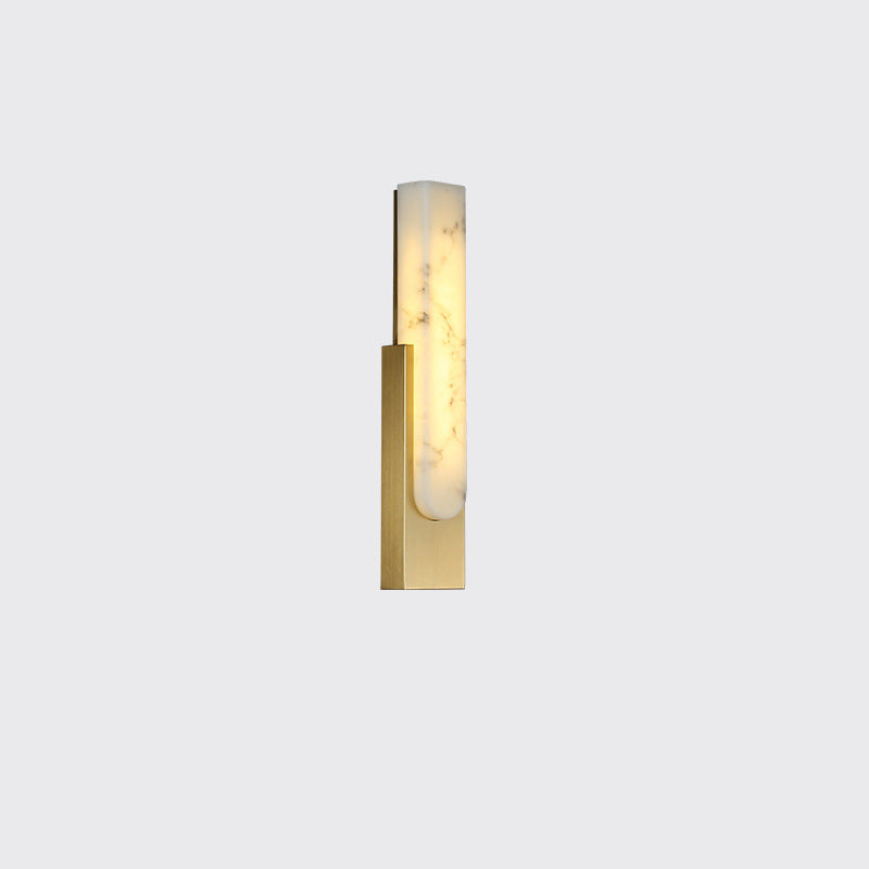 Applique murale LED en faux marbre rectangulaire contemporaine scandinave pour chambre 