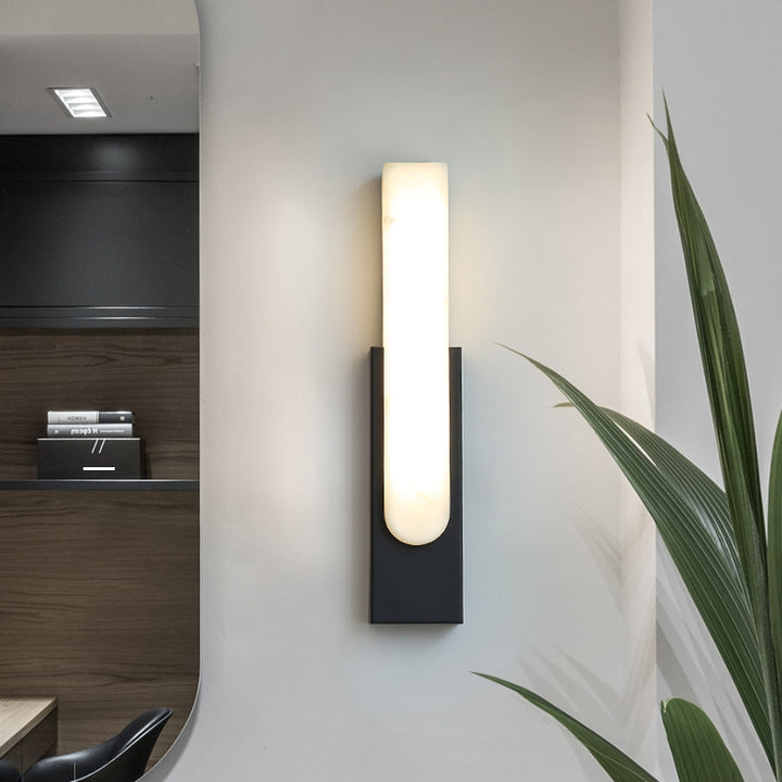 Applique murale LED en faux marbre rectangulaire contemporaine scandinave pour chambre 