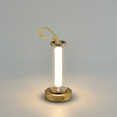 Moderne minimalistische USB tragbare runde Zylinder Eisen Acryl LED Tischlampe für Wohnzimmer 