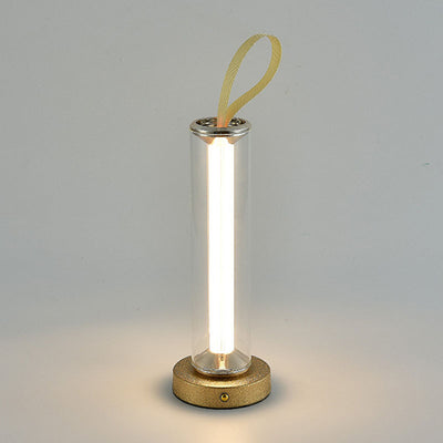 Moderne minimalistische USB tragbare runde Zylinder Eisen Acryl LED Tischlampe für Wohnzimmer 