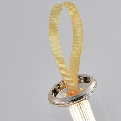 Moderne minimalistische USB tragbare runde Zylinder Eisen Acryl LED Tischlampe für Wohnzimmer 