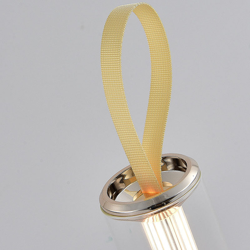 Moderne minimalistische USB tragbare runde Zylinder Eisen Acryl LED Tischlampe für Wohnzimmer 