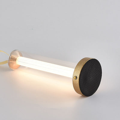 Moderne minimalistische USB tragbare runde Zylinder Eisen Acryl LED Tischlampe für Wohnzimmer 