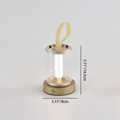 Moderne minimalistische USB tragbare runde Zylinder Eisen Acryl LED Tischlampe für Wohnzimmer 
