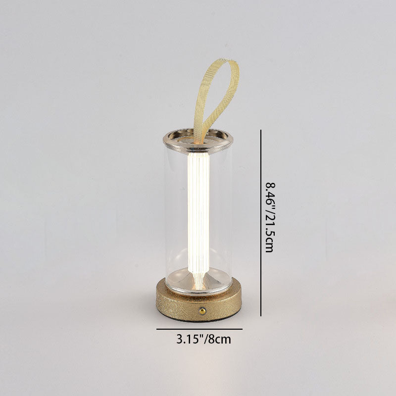 Moderne minimalistische USB tragbare runde Zylinder Eisen Acryl LED Tischlampe für Wohnzimmer 