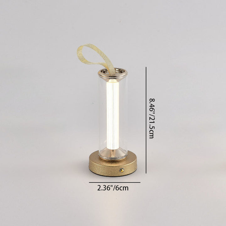 Modern Minimalist USB Portable Round Cylinder Iron Acrylic LED Table Lamp For Living Room