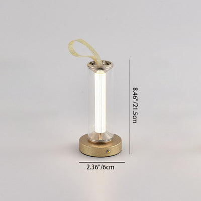 Moderne minimalistische USB tragbare runde Zylinder Eisen Acryl LED Tischlampe für Wohnzimmer 