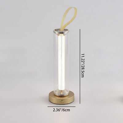 Moderne minimalistische USB tragbare runde Zylinder Eisen Acryl LED Tischlampe für Wohnzimmer 