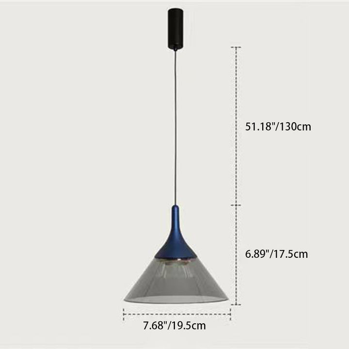 Zeitgenössische skandinavische Kegel Aluminium Acryl LED Pendelleuchte für das Schlafzimmer 