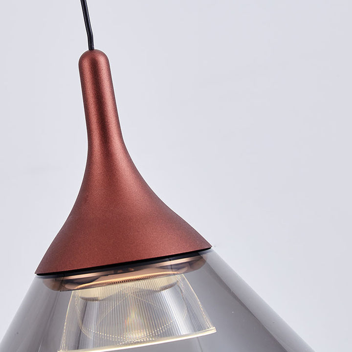 Zeitgenössische skandinavische Kegel Aluminium Acryl LED Pendelleuchte für das Schlafzimmer 